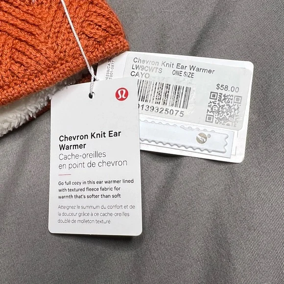 NWT Lululemon Chevron Knit Ear Warmer Canyon Orange (One Size) - Picture 10 of 10
